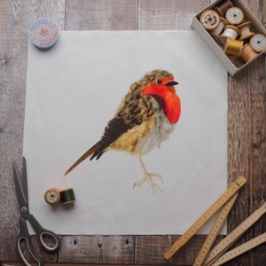 LINEN CUSHION /BAG PANEL- sew your own - ROBIN (SP23)