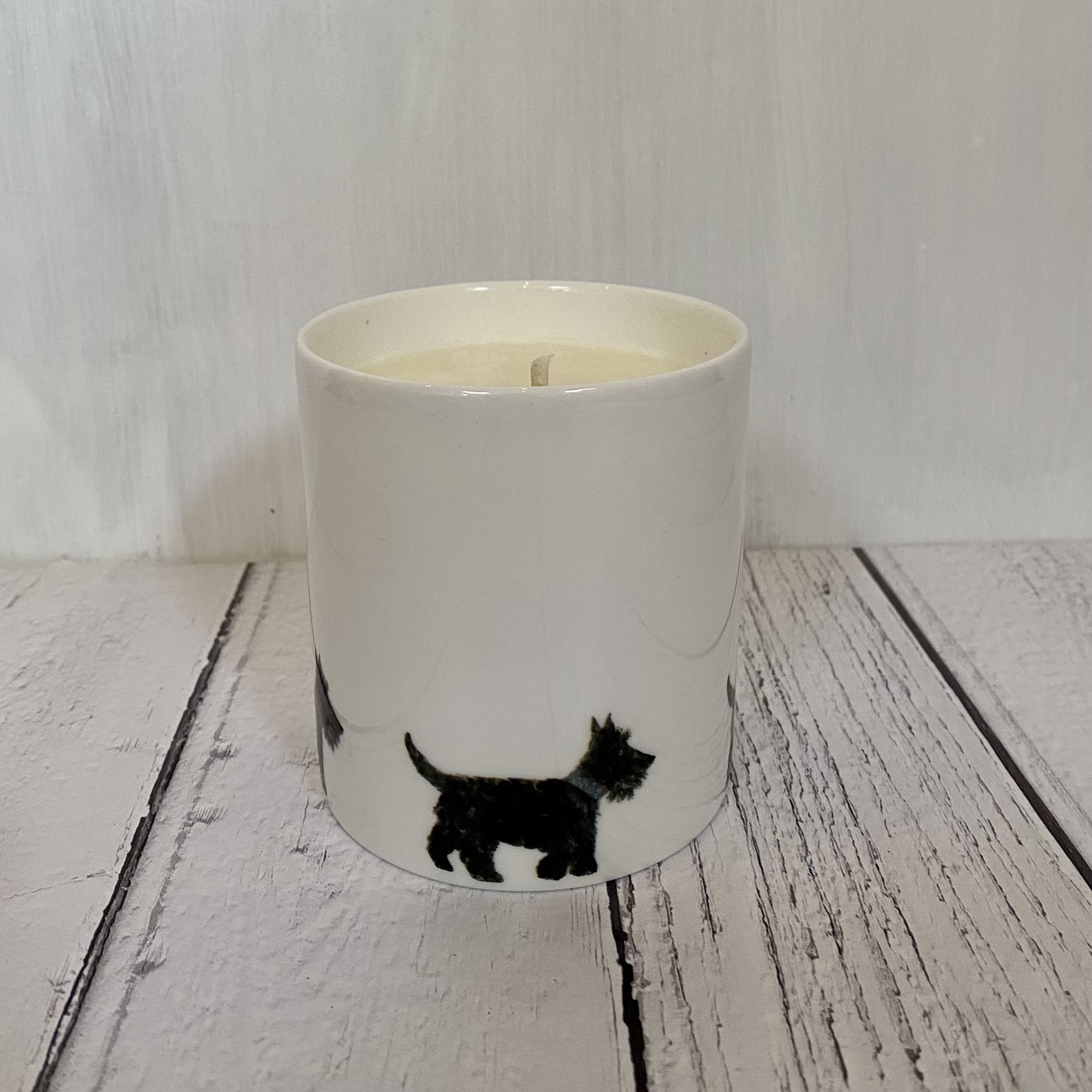 Scottie Dog Hand poured ceramic pot Candle Scottie Dog Hand poured ceramic pot Candle