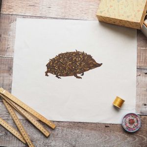 LINEN CUSHION /BAG PANEL- sew your own - HEDGEHOG (SP23)
