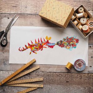 COTTON CUSHION /BAG PANEL- sew your own - KOMODO DRAGON (SP23)