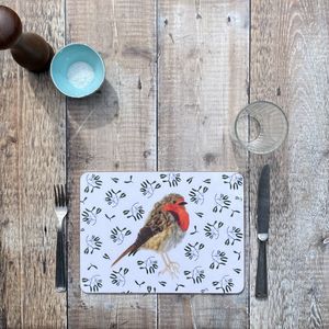ON SALE - TABLEMAT - Oblong - Robin and Mistletoe