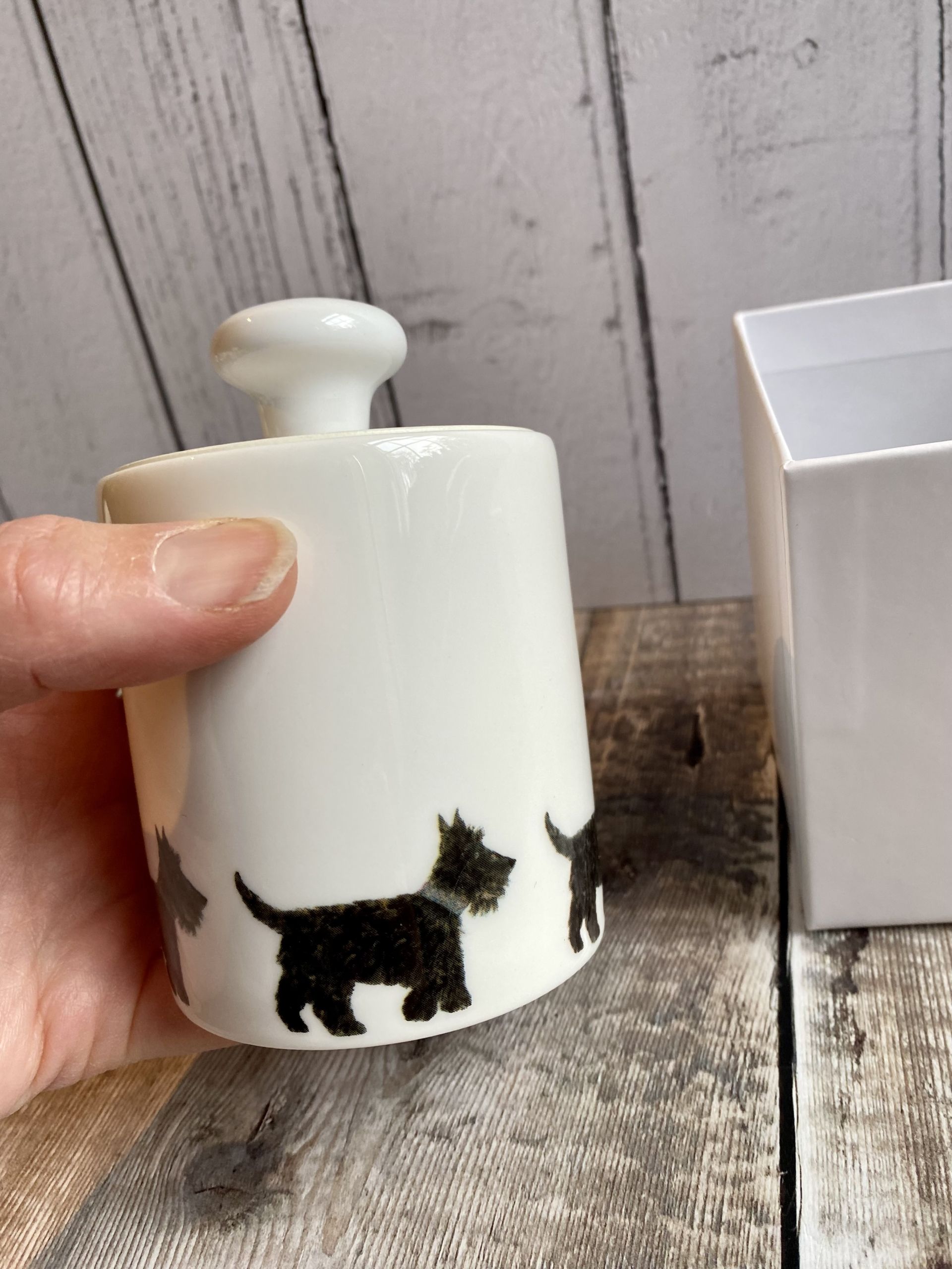 Ceramic Pot - Scottie Dogs Parade Ceramic Pot Jar with Optional Lid