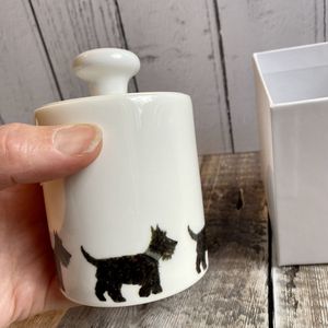 Ceramic Pot - Scottie Dogs Parade Ceramic Pot Jar with Optional Lid