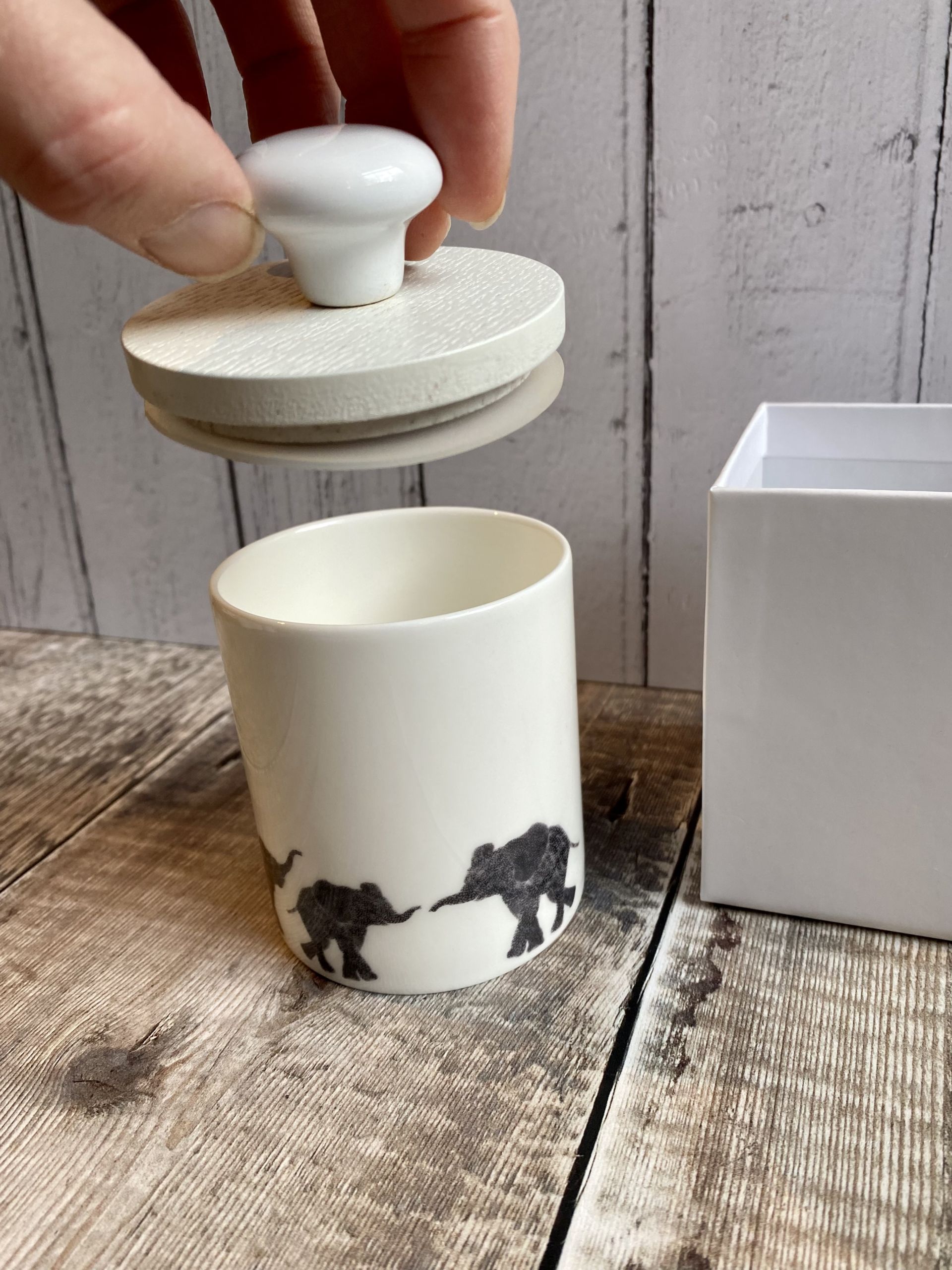 Ceramic Pot - Elephant Ceramic Pot Jar with Optional Lid