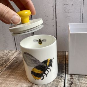 Ceramic Pot - Bee Ceramic Pot Jar with Optional Lid