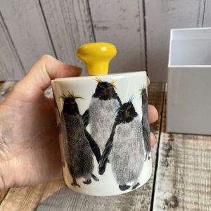 Ceramic Pot - Rockhopper Penguin Ceramic Pot Jar with Optional Lid