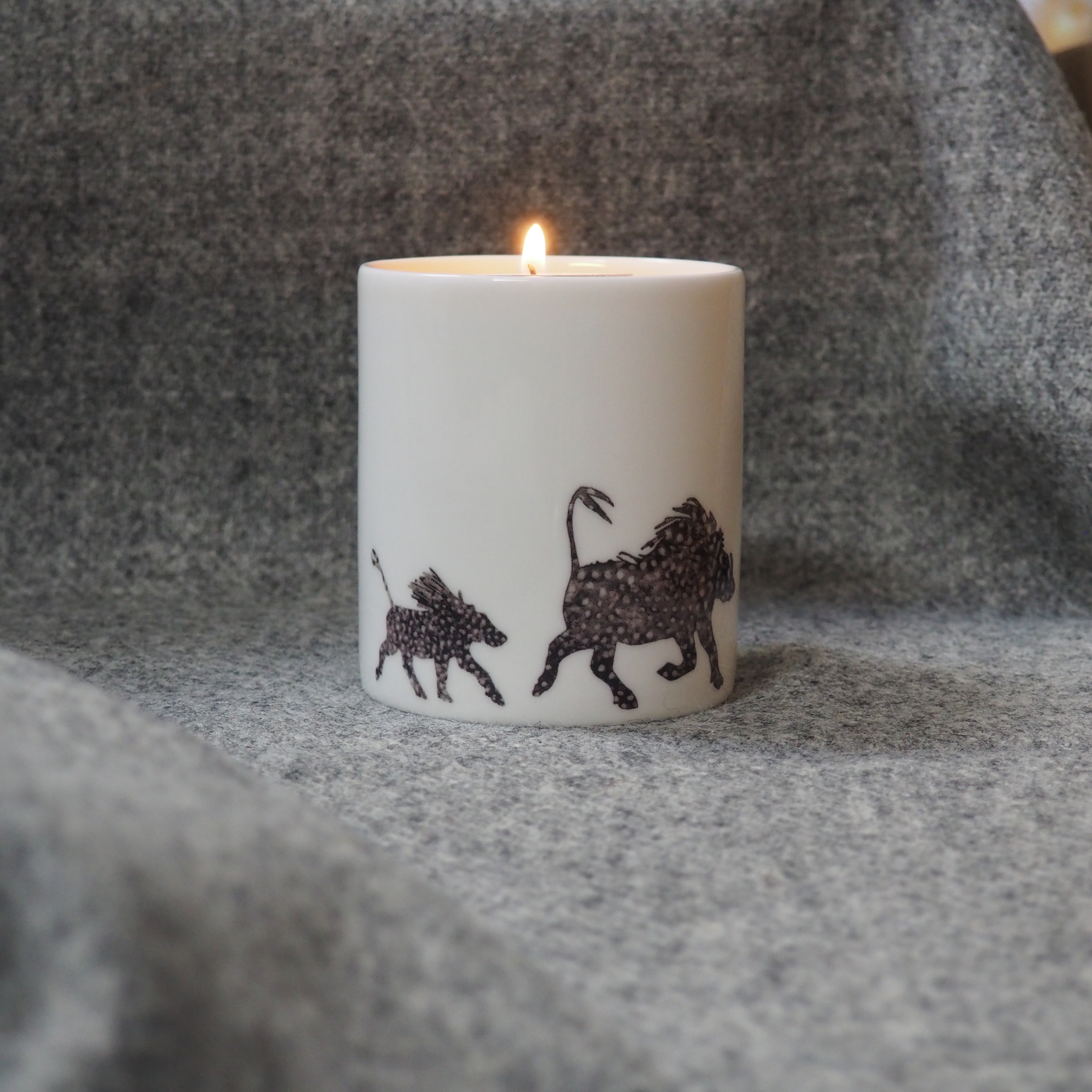 CANDLE - Feather Warthogs Hand poured Ceramic Pot Candle in a gift box