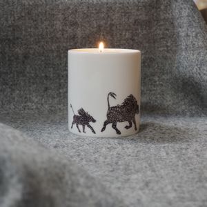 CANDLE - Feather Warthogs Hand poured Ceramic Pot Candle in a gift box