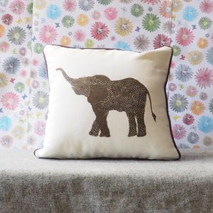 SQUARE CUSHION - Elephant with Long Trunk (Avail R10:F0 04/25)