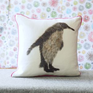 SQUARE CUSHION - Penguin Facing Right (Pink Trim) (Avail R7F18 04/25)