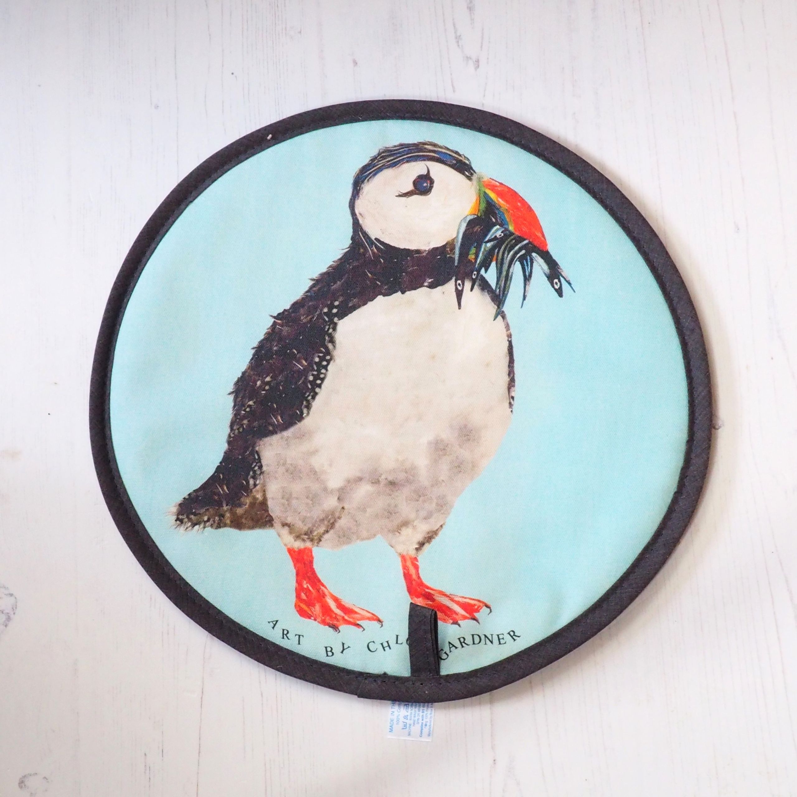 Aga cover with Puffin Design Puffin with Fish Aga Cover