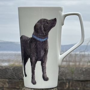 LATTE MUG -  Feather Labrador Dog Design