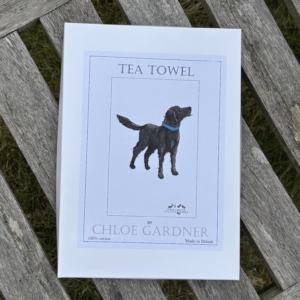 A GIFT BOXED TEA TOWEL -  Scruffy Labradoodle Dog