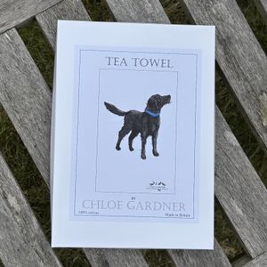 A GIFT BOXED TEA TOWEL -  Scruffy Labradoodle Dog