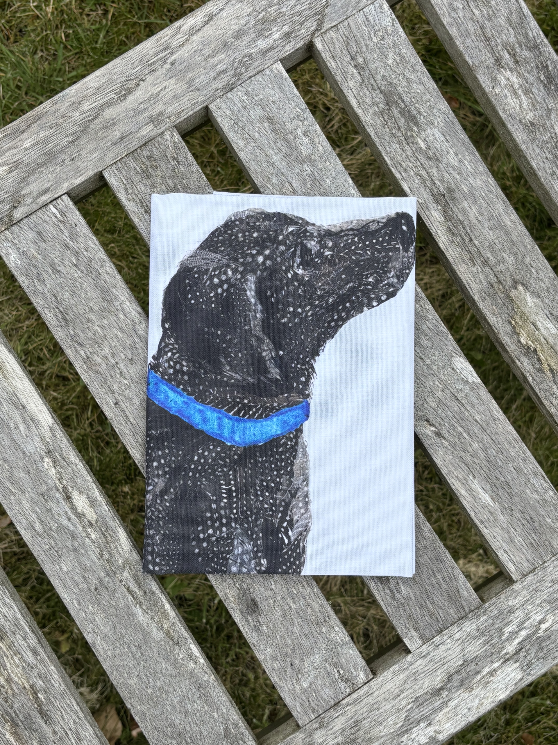 TEA TOWEL IN A GIFT BAG - Black Labrador Dog